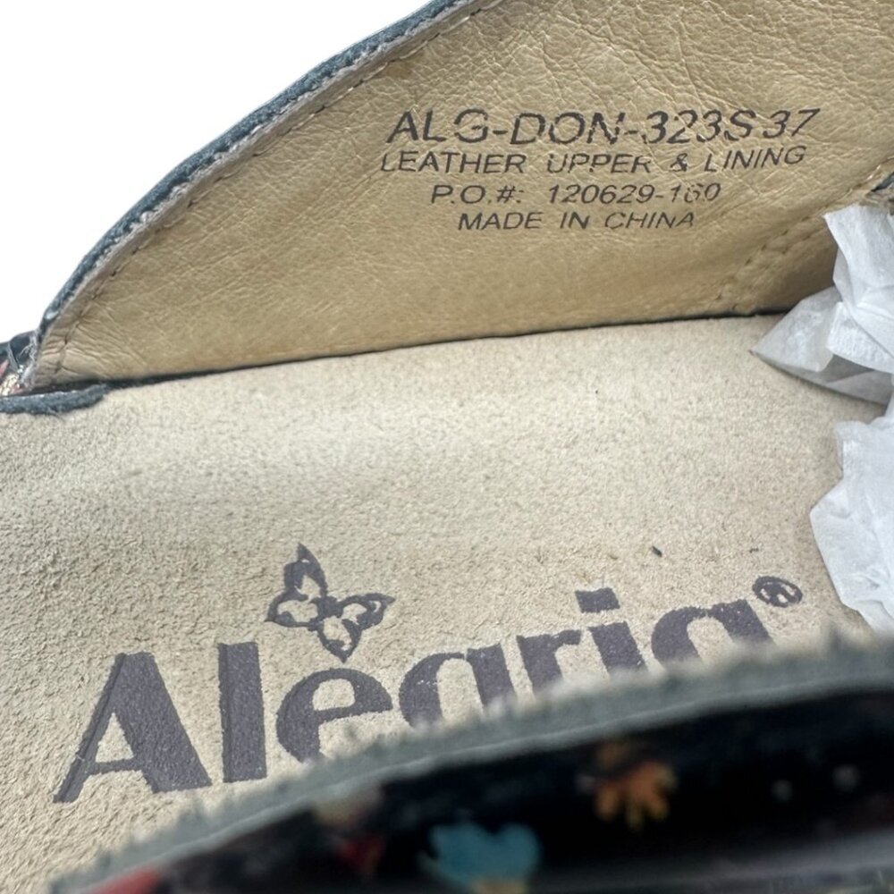 Alegria Donna Midnight Garden Patent Leather Floral Platform Slip On Clogs 7 - Picture 10 of 11